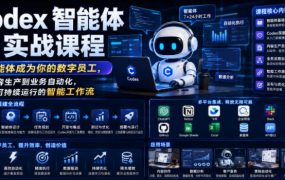 Codex智能体实战课程，让智能体成为你的数字员工，从内容生产到业务自动化，搭建可持续运行的智能工作流