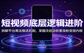 短视频底层逻辑进阶:拆解平台算法推送机制,掌握冷启动权重涨粉变现内核