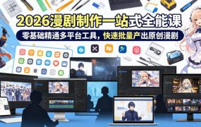 2026 AI漫剧制作一站式全能课，零基础精通多平台工具，快速批量产出原创漫剧