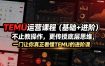 TEMU运营课程(基础+进阶)，不止教操作，更传授底层思维，一门让你真正看懂TEMU的进阶课