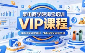 某电商学院淘宝培训VIP课程，各种经典有用的流量获取秘籍，改善运营产品没利润的处境(2026年6月)