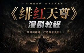 绯红天尊AI漫剧系统教程｜从零入门到精通，工具运用+剧本创作+爆款逻辑+提示词素材+镜头剪辑，全套爆款漫剧落地实战课