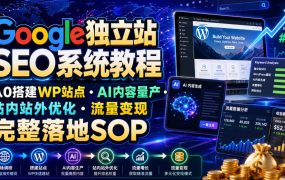 Google独立站SEO系统教程,从0搭建WP站点・AI内容量产・站内站外优化・流量变现完整落地SOP(2026年7月)