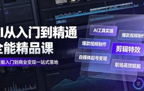 AI从入门到精通全能精品课｜AI工具实操+爆款视频制作+剪辑特效+自媒体起号变现+职场高效赋能全教程
