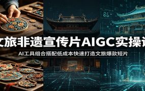 文旅非遗宣传片AIGC实操课:AI工具组合搭配低成本快速打造文旅爆款短片