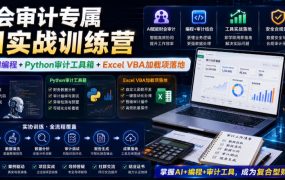 财会审计专属AI实战训练营｜AI协同编程+Python审计工具箱+Excel VBA加载项落地