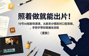 照着做就能出片！19节AI短剧导演课，从剧本分镜到对口型剪辑，手把手带你跑通全流程(更新