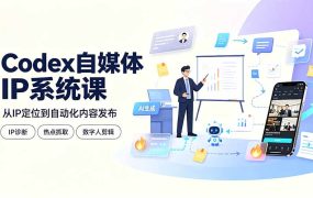 Codex自媒体IP系统课：IP诊断/热点抓取/IP蒸馏 Skill，爆款复刻数字人多平台自动发布教程