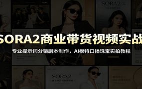 SORA2商业带货视频实战：专业提示词分镜剧本制作，AI模特口播珠宝实拍教程