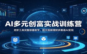 AI多元创富实战训练营：龙虾工具完整部署教学，图文视频理财多赛道AI变现