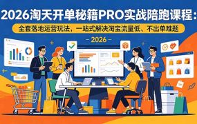 2026淘天开单秘籍PRO实战陪跑课程-更新:全套落地运营玩法,一站式解决淘宝流量低、不出单难题