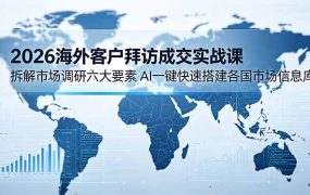 2026海外客户拜访成交实战课：拆解市场调研六大要素，AI一键快速搭建各国市场信息库