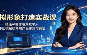 虚拟形象打造实战课：精通AI制作逼真数字人，足不出镜轻松开展产品带货与变现