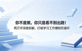 付费文章：你不是懒，你只是看不到出路！两万字深度拆解，打破学习工作赚钱死循环