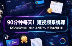 90分钟每天！短视频系统课教你从0做到TikTok上1.8万粉丝，还能单月賺8k【原创双语字幕】