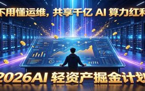 不用懂运维，共享千亿 AI 算力红利，2026AI 轻资产掘金计划