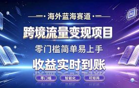 海外蓝海赛道 跨境流量变现项目 收益实时到账 零门槛简单易上手