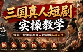 三国真人短剧实操教学，带你一步步掌握真人短剧的实战方法