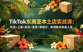 TikTok东南亚本土店实战课：开店+上架+折扣+发货+体验分，跨境新手快速入局