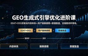 GEO生成式引擎优化进阶课：EEAT+DSS双驱动内容体系×用户画像建模×数据复盘，全链路闭环落地