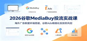 2026谷歌MediaBuy投流实战课：海外广告联盟环境搭建，谷歌Ads精细化投放防风控