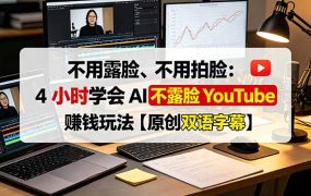 不用露脸、不用拍脸:4 小时学会 AI 不露脸 YouTube 赚钱玩法【原创双语字幕】