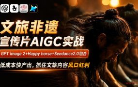 文旅非遗宣传片AIGC实战，GPT image 2+Happy horse+Seedance2.0组合，低成本快产出，抓住文旅内容风口红利