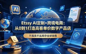 Etsy AI定制+跨境电商：从0到1打造高客单价数字产品店，不囤货不压库存全球销售