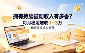拥有持续被动收入有多香？做拼多多虚拟类目，每月稳定增收 1-3 万