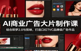 AI商业广告大片制作课:结合即梦2.0与剪映,打造口红TVC品牌级广告作品