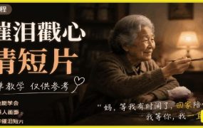 AI催泪戳心亲情短片，零基础AI教程，简单教学仅供参考