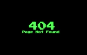 HTML黑色大气绿色发光字404错误页模板
