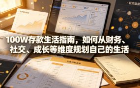 付费文章：100W存款生活指南，如何从财务、社交、成长等维度规划自己的生活
