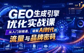 GEO生成引擎优化实战课,从入门到精通,破解AI时代的流量与品牌密码