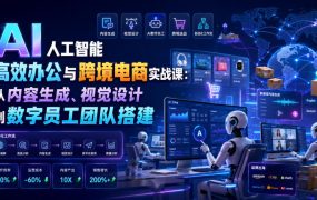 AI人工智能高效办公与跨境电商实战课:从内容生成、视觉设计到数字员工团队搭建