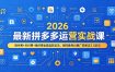 2026最新拼多多运营实战课，微付费+半付费+强付费全套起款玩法，矩阵叠券AI推广防断流3.0玩法