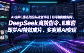 AI视频0基础高阶实战全课程｜账号精细化起号、DeepSeek高阶指令、即梦AI特效成片、多赛道AI短视频量产变现
