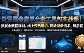 外贸展会赢单全套工具包实战课｜参展全流程规划、线上预热邀约、现场谈单话术、展后客户跟进复盘完整落地教程