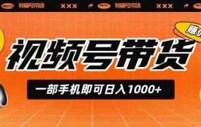 视频号带货，一部手机即可日入1000+，无人直播玩法轻松躺赚带货佣金