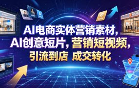 AI电商实体营销素材，AI创意短片，高效打造营销短视频，轻松引流到店，稳定提升门店客流与成交转化