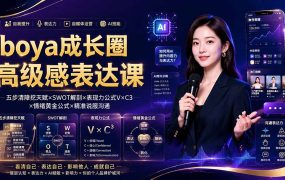 boya成长圈｜内心成长高级表达AI自媒体三合一，消解内耗挖掘天赋，镜头沟通AI指令短视频全流程教学
