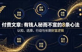 付费文章：有钱人秘而不宣的8条心法