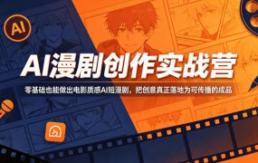 AI漫剧创作实战营，零基础也能做出电影质感AI短漫剧，把创意真正落地为可传播的成品
