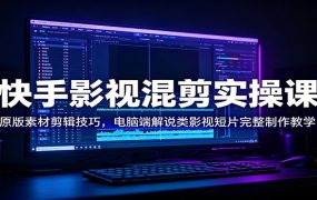 快手影视混剪实操课：原版素材剪辑技巧，电脑端解说类影视短片完整制作教学