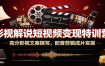 影视解说短视频变现特训营：高分影视文案撰写，配音剪辑成片实操