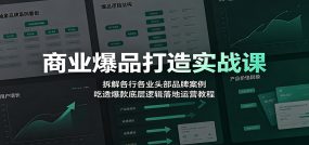 商业爆品打造实战课：拆解各行各业头部品牌案例，吃透爆款底层逻辑落地运营教程