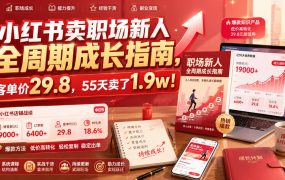 小红书卖职场新人全周期成长指南,客单价29.8,55天卖了1.9w!