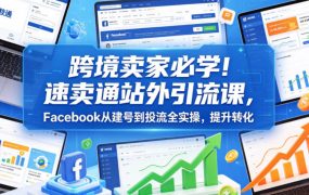 跨境卖家必学！速卖通站外引流课，Facebook从建号到投流全实操，提升转化