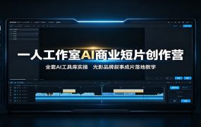 一人工作室AI商业短片创作营：全套AI工具库实操，光影品牌叙事成片落地教学