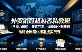 外贸销冠超越者私教班｜从能力进阶、获客开发、询盘转化到售后维稳全流程标准化成交实战课